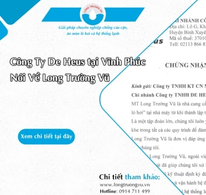 ĐÁNH GIÁ CỦA CTY DE HEUS TẠI VĨNH PHÚC VỀ LONG TRƯỜNG VŨ